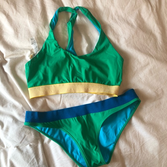 Color-block Racerback bikini set - Picture 1 of 3